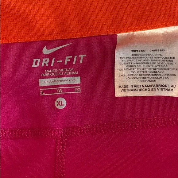 Nike Pink and Orange Dri-fit Performance Crop Leggings Size XL - Picture 9 of 11